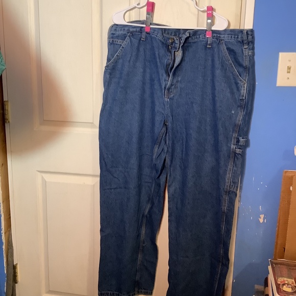 MEN’S RK BRAND BLUE CARPENTER JEANS SIZE 42X31 - Picture 6 of 16